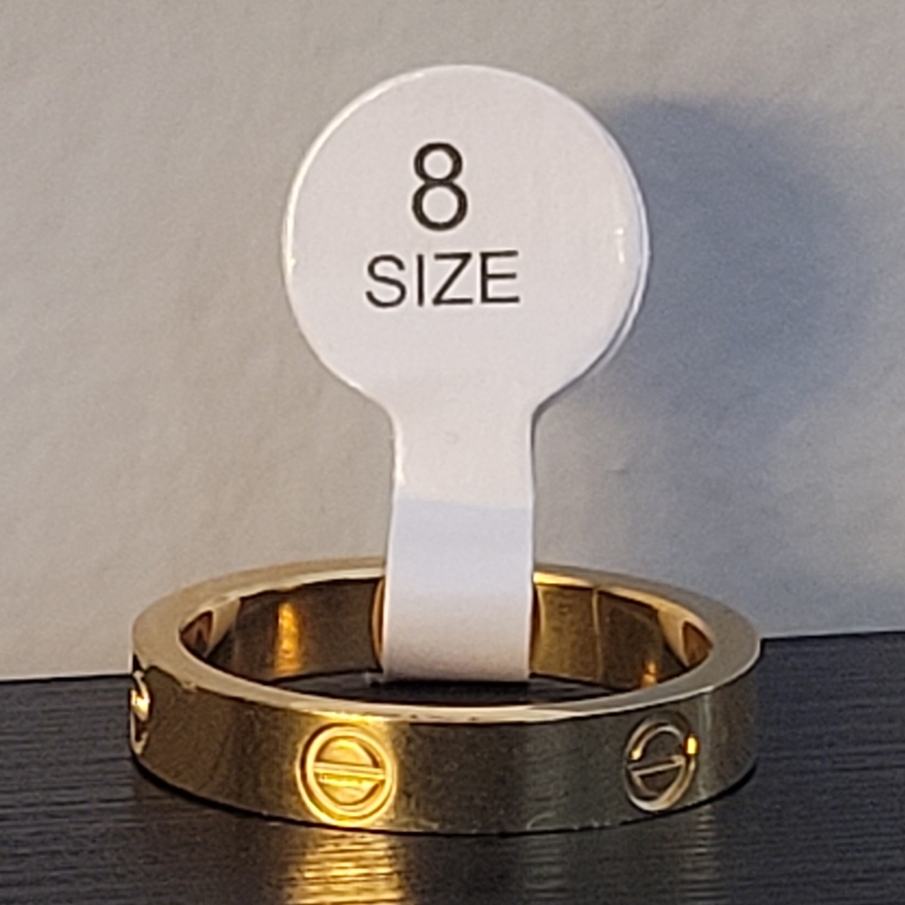 Love Ring w/ Screw Design Gold-tone Unisex Style Size 8 - Picture 12 of 12